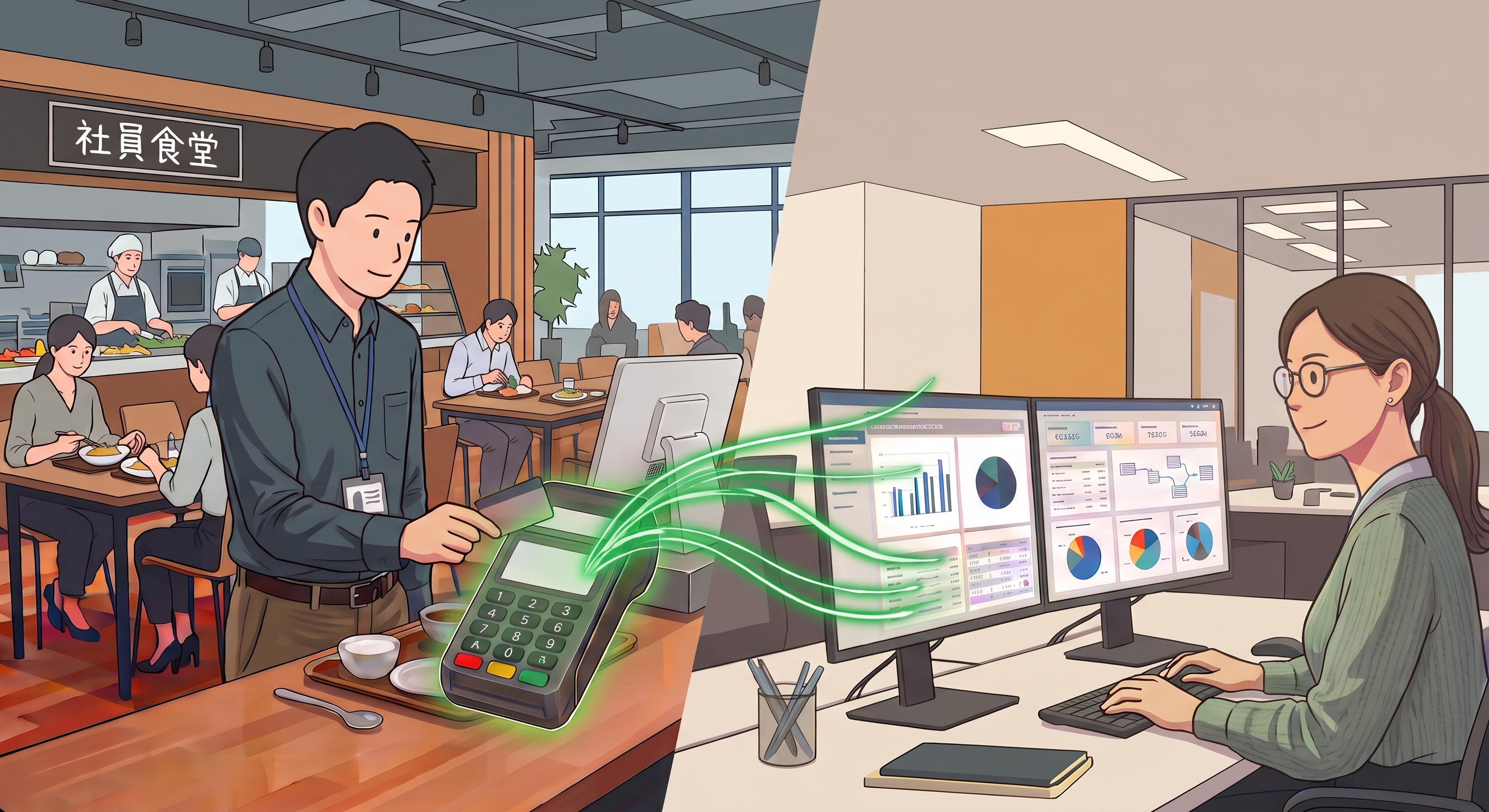 自動で給与天引きデータが集計されるイメージ